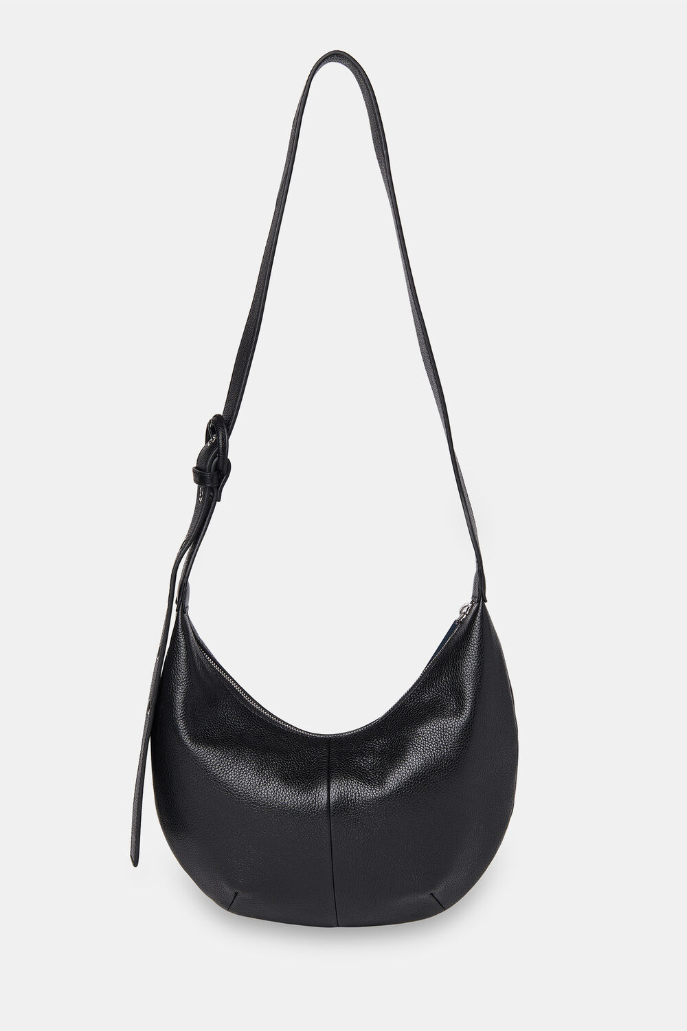 Black Small Sia Curved Crossbody Bag
