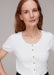Bella Ribbed Button Up Tee
