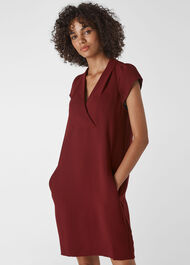 Sabina V Neck Dress Burgundy