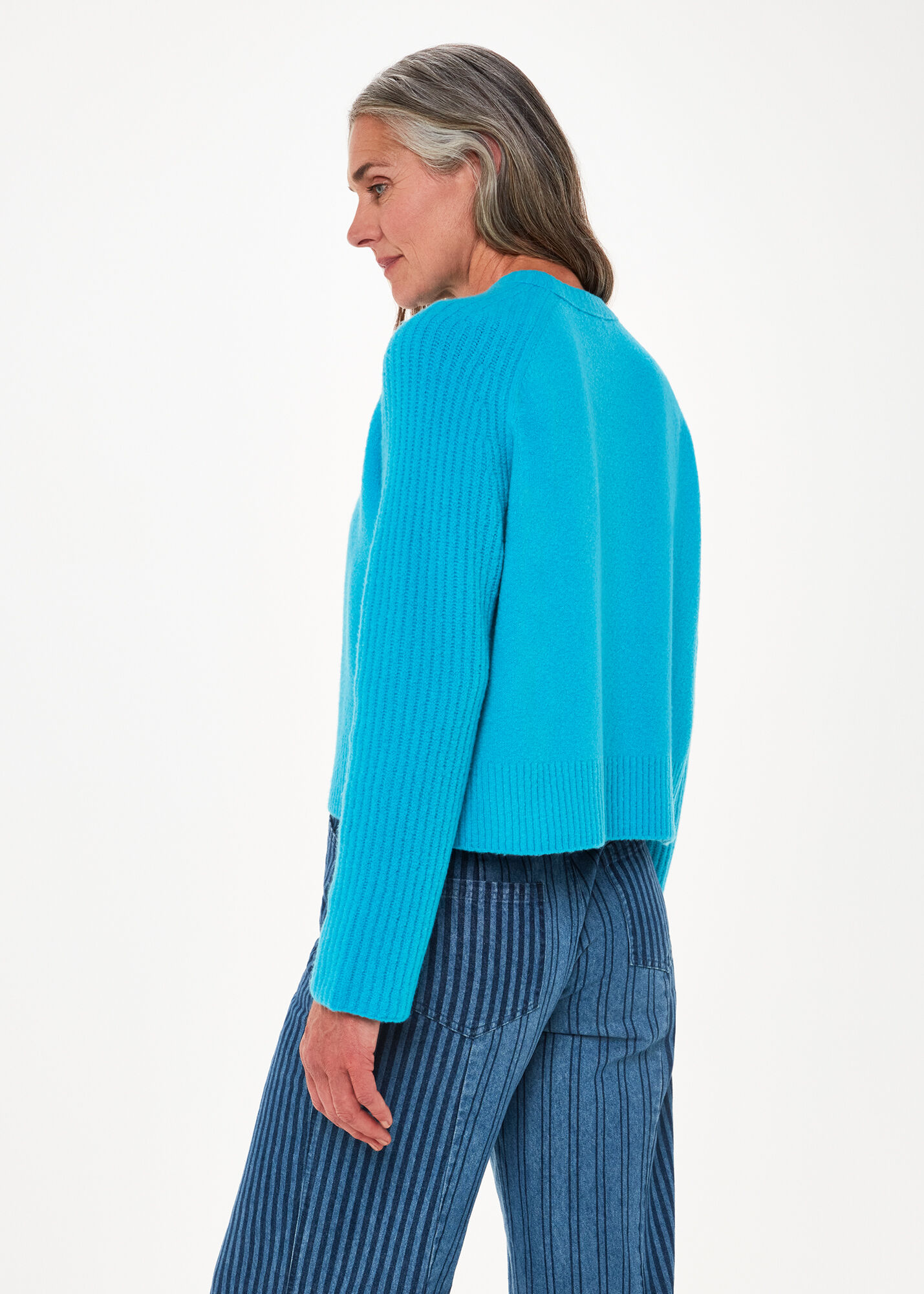 Turquoise Anna Wool Mix Crew Knit WHISTLES
