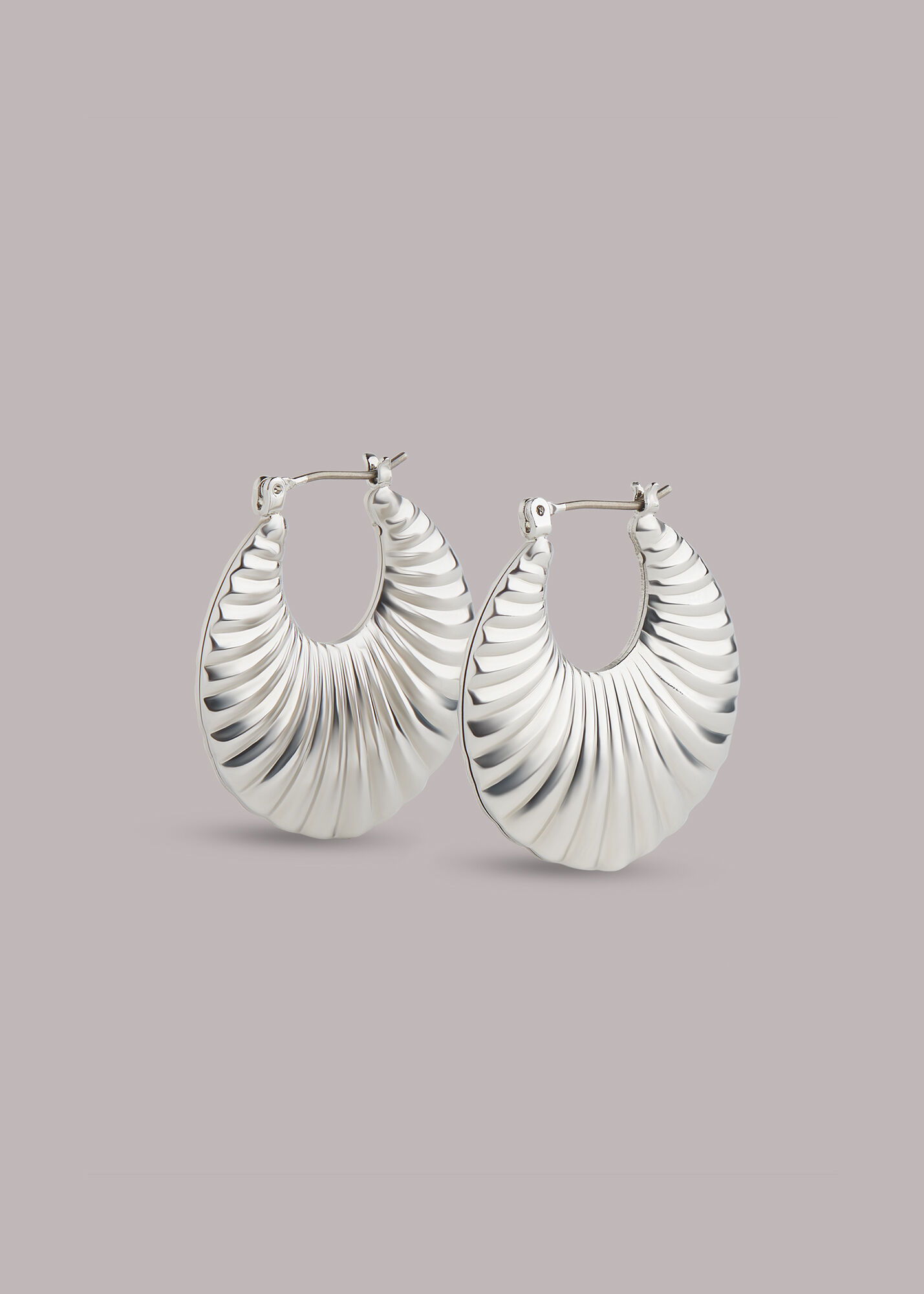Flat hoop earrings shop silver