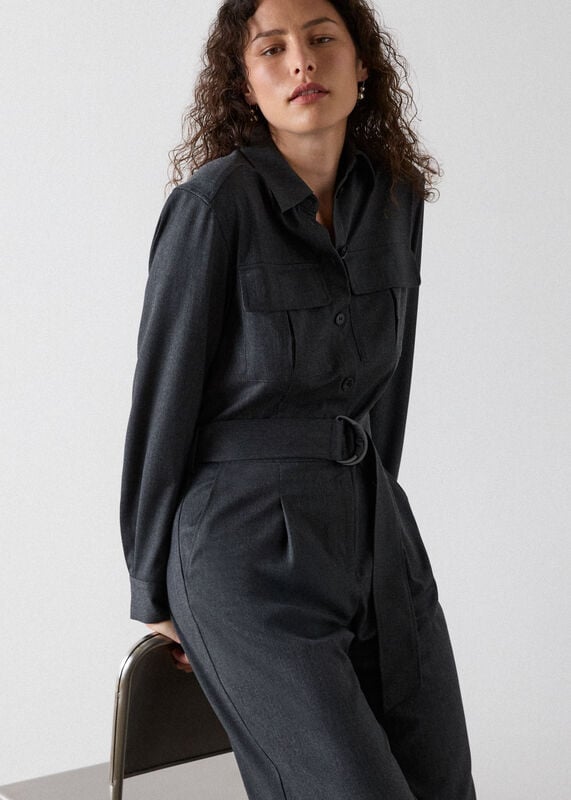 Dark Grey Twill Boiler Suit