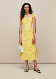 Forget Me Not Print Dress Yellow/Multi