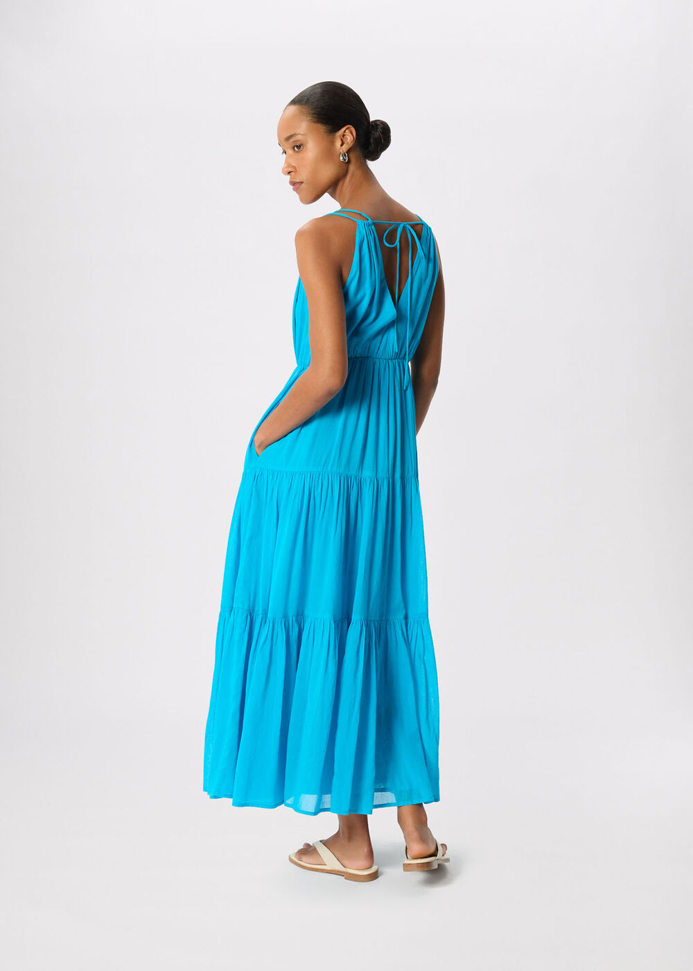 Cotton Maxi V Neck Sundress