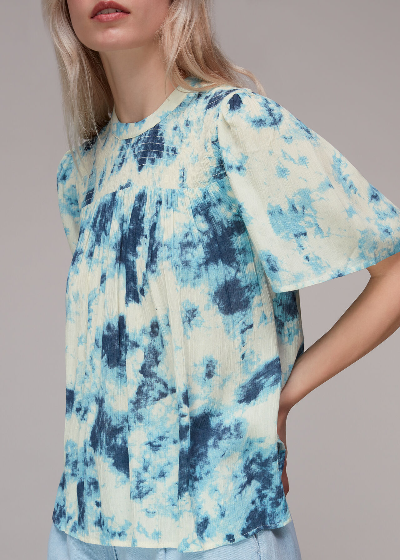 Tie Dye Textured Blouse