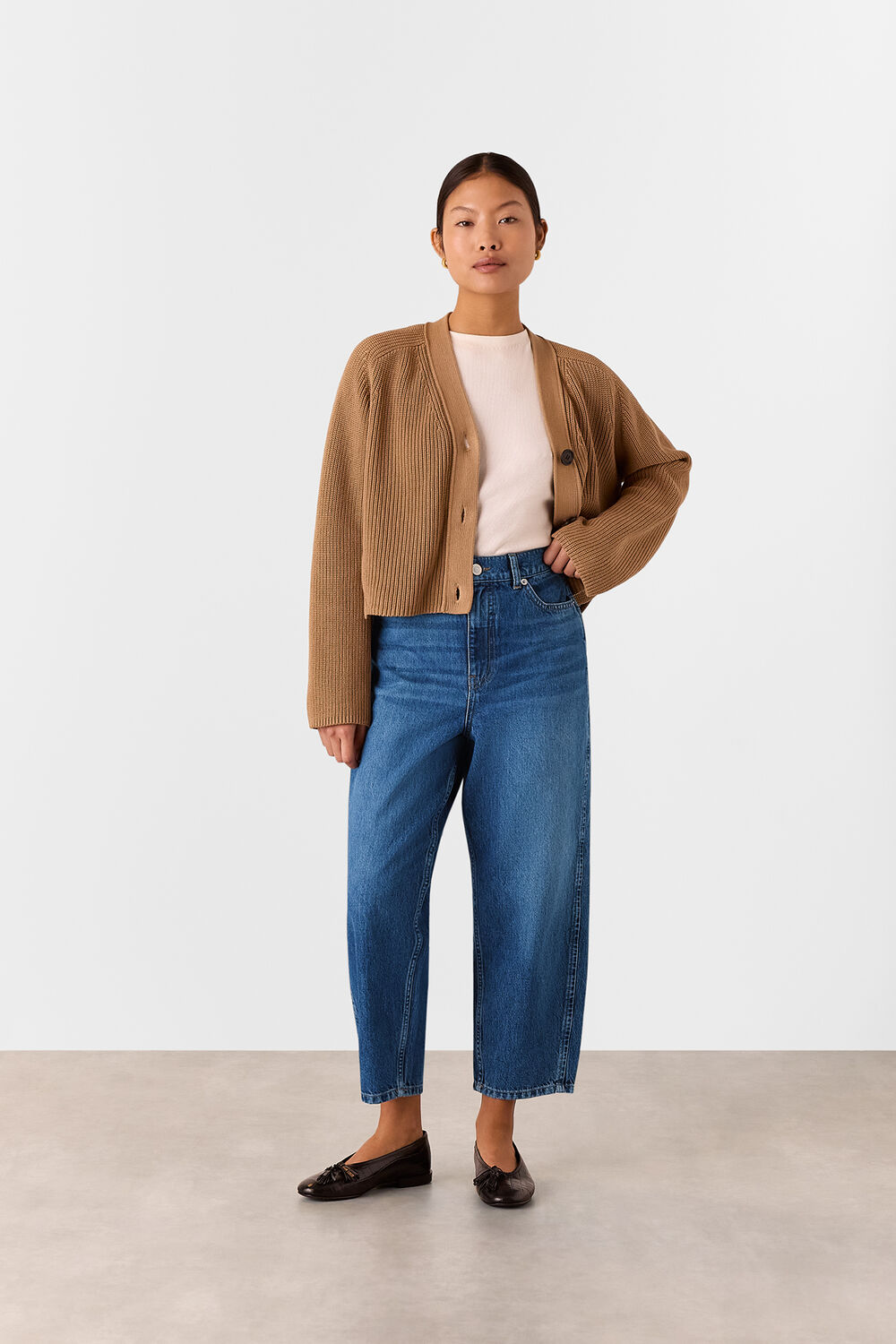 Denim Petite Authentic Barrel Leg Jean
