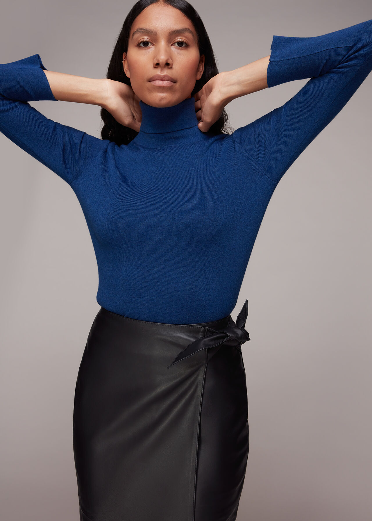 Tie Side Leather Skirt