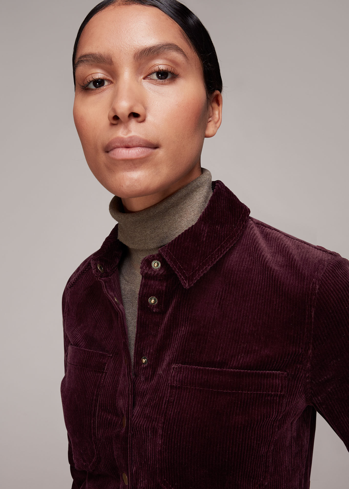 Burgundy Gabby Corduroy Jumpsuit WHISTLES