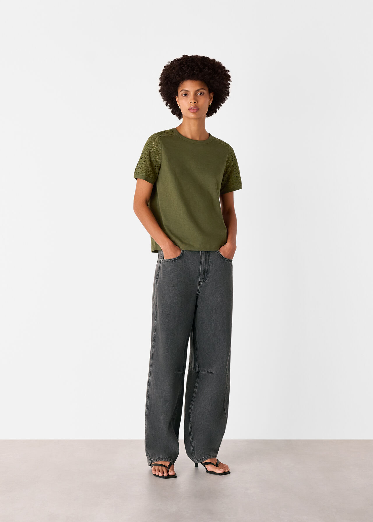 Broderie Sleeve Detail Tee