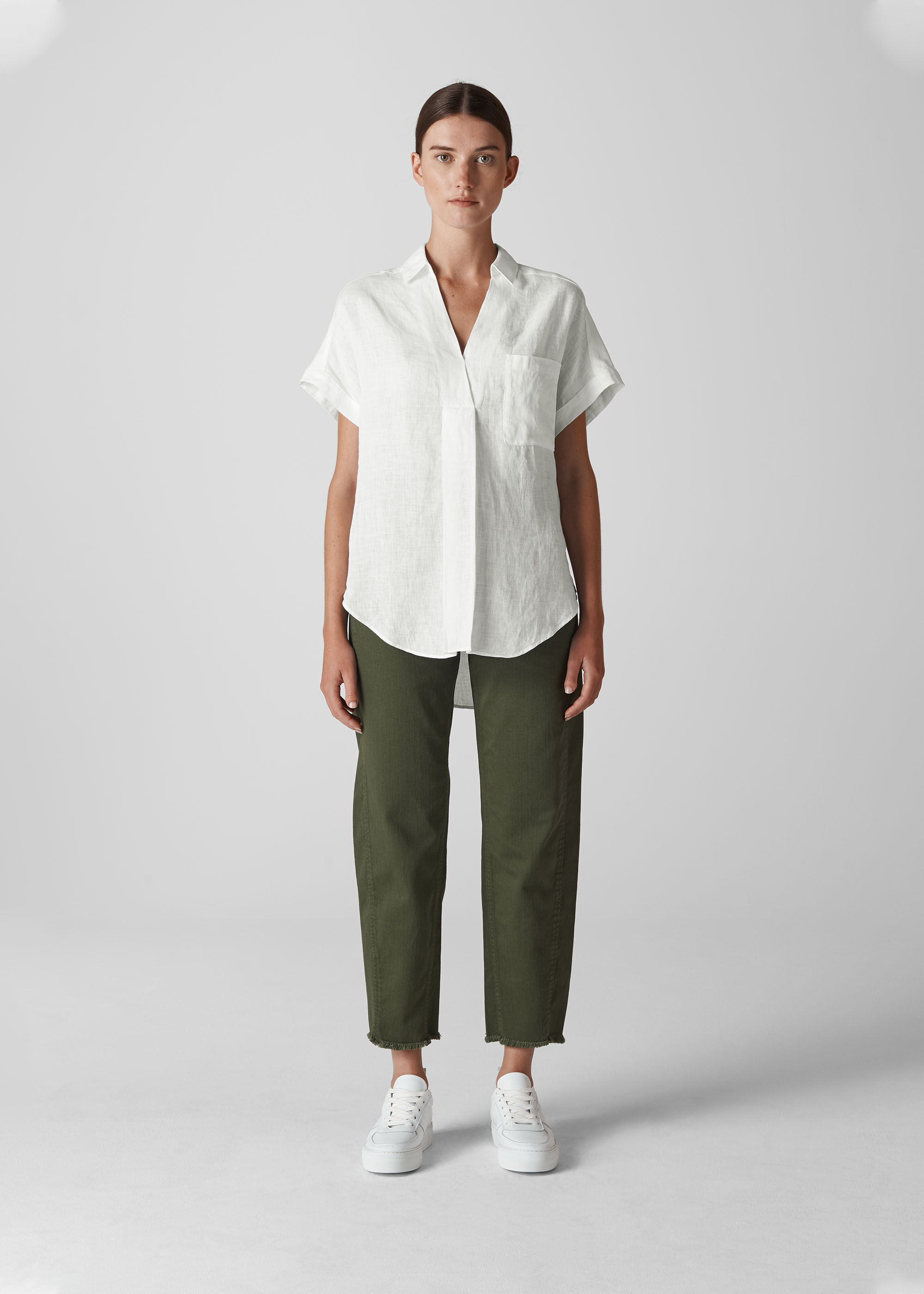 Linen pullover shirt top women's