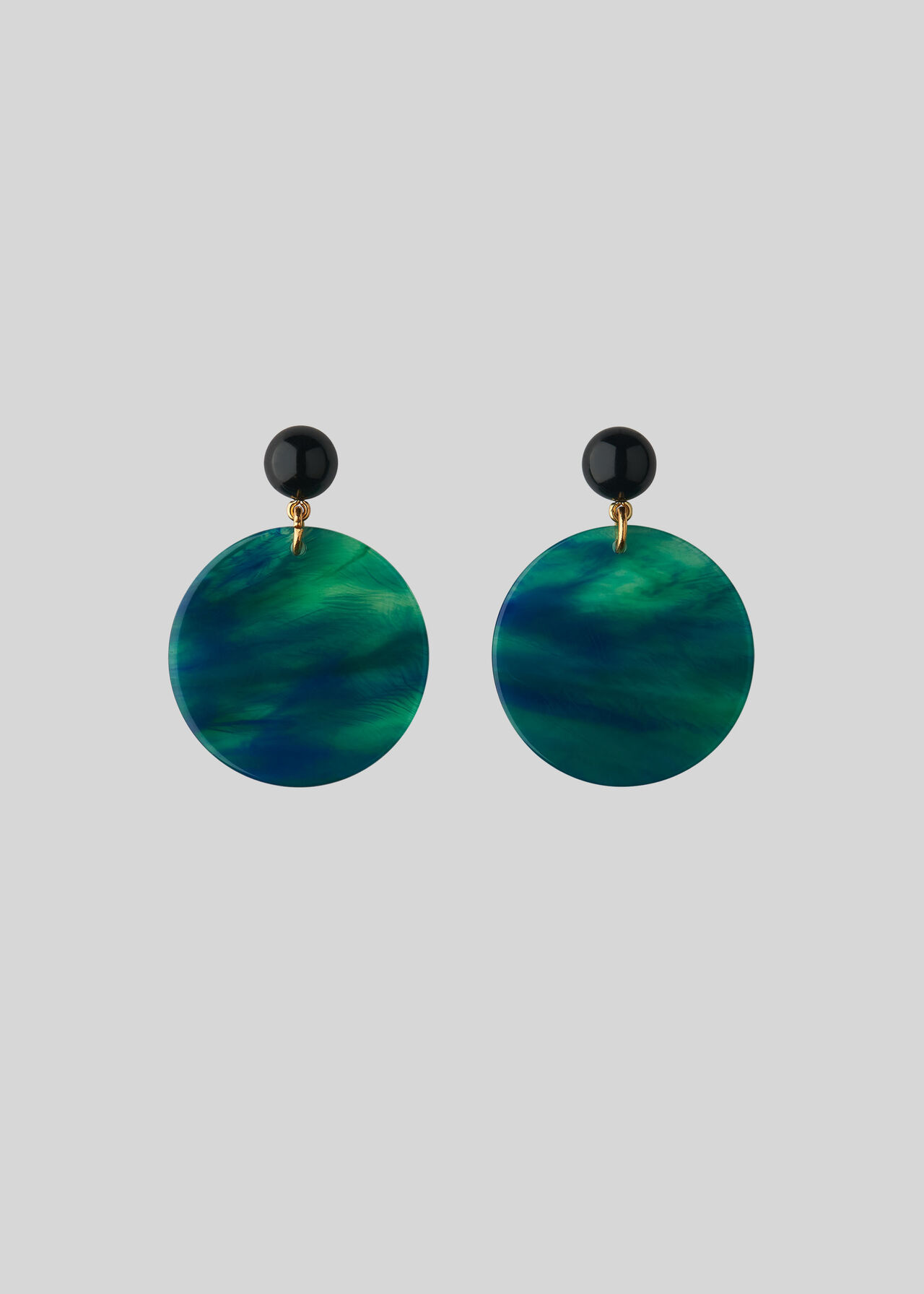 Circle Resin Earring Green