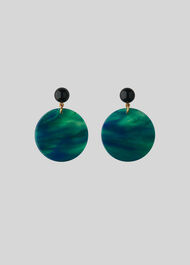Circle Resin Earring Green