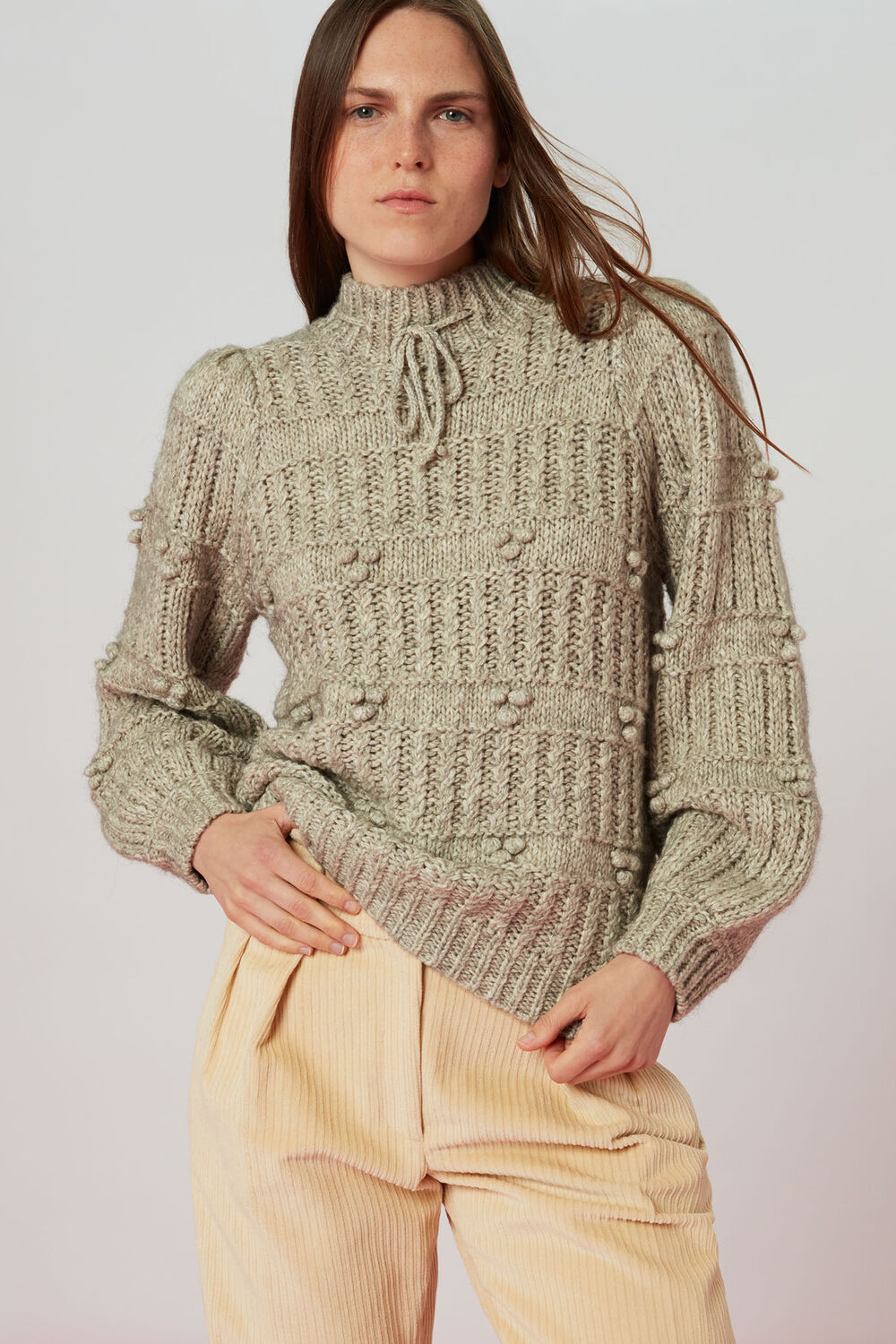 Tie Neck Detail Knit