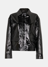Casi Patent Leather Croc Biker