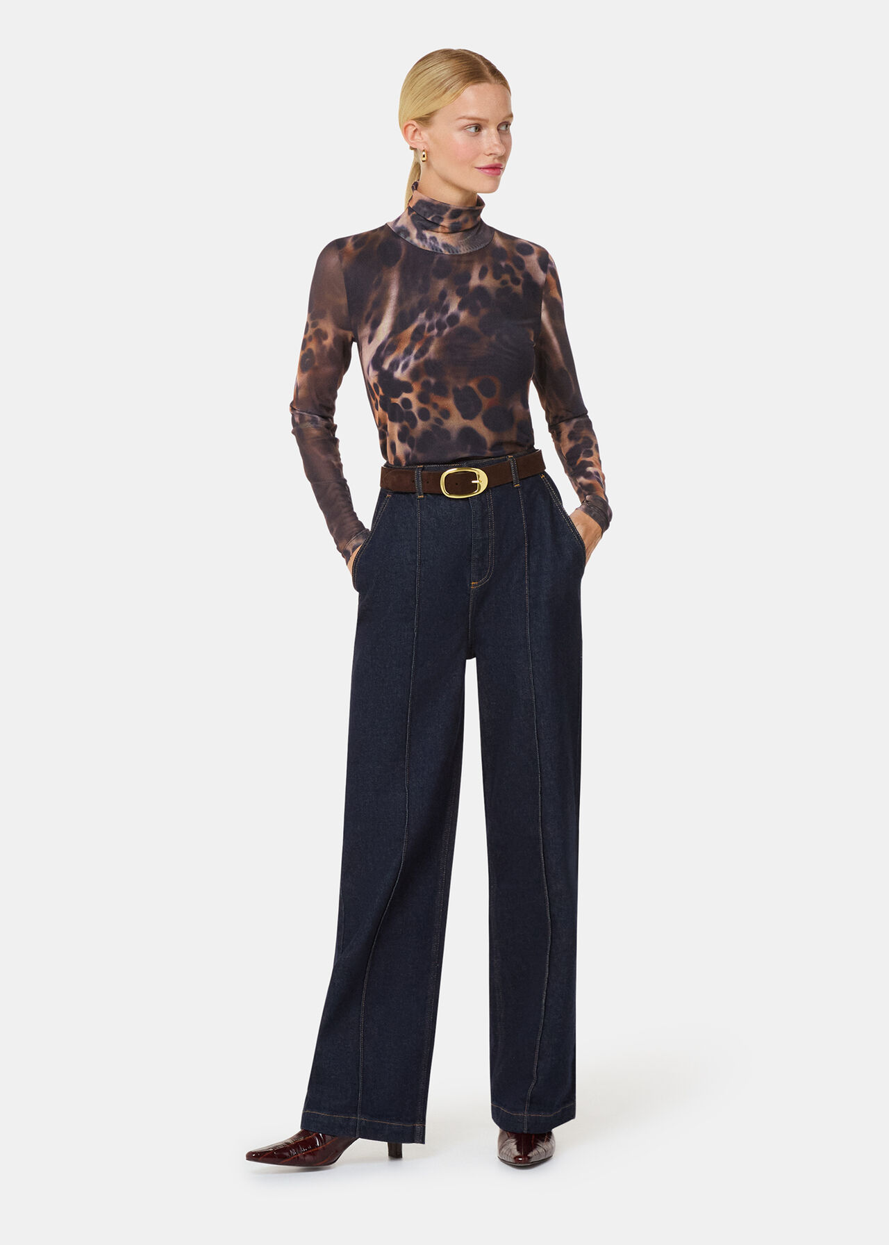 Misty Leopard Mesh Top