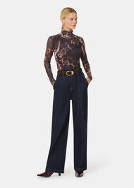 Misty Leopard Mesh Top