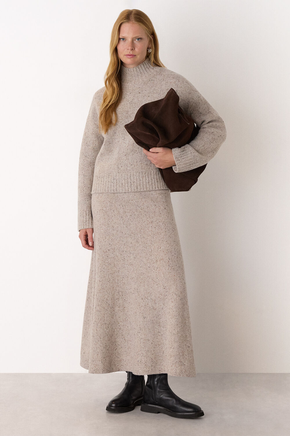 Wool Textured Check Knit