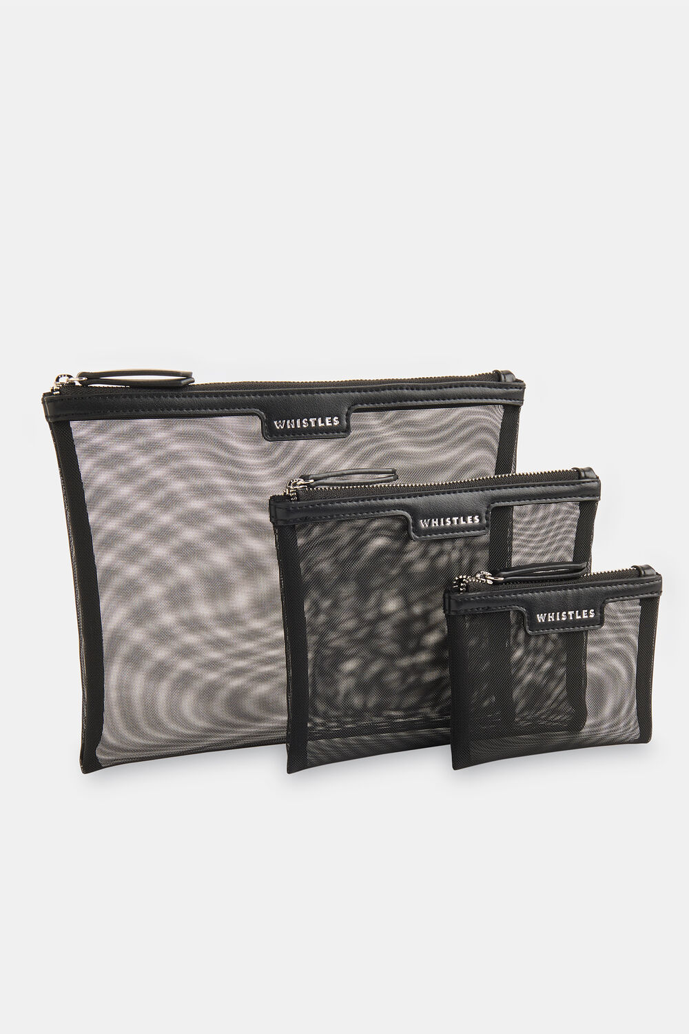 Black 3 Pack Mesh Pouches