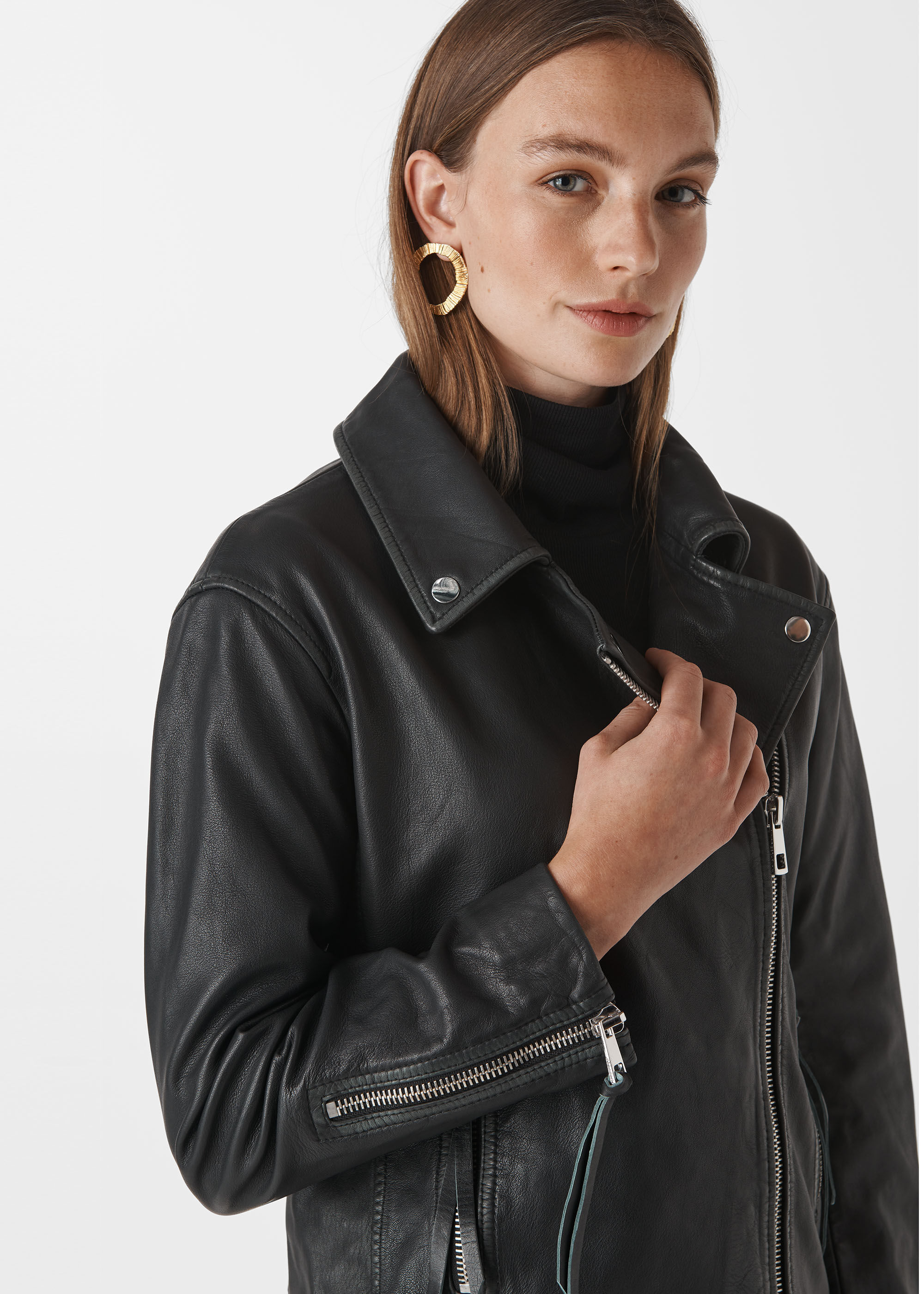 Whistles lily on sale leather jacket