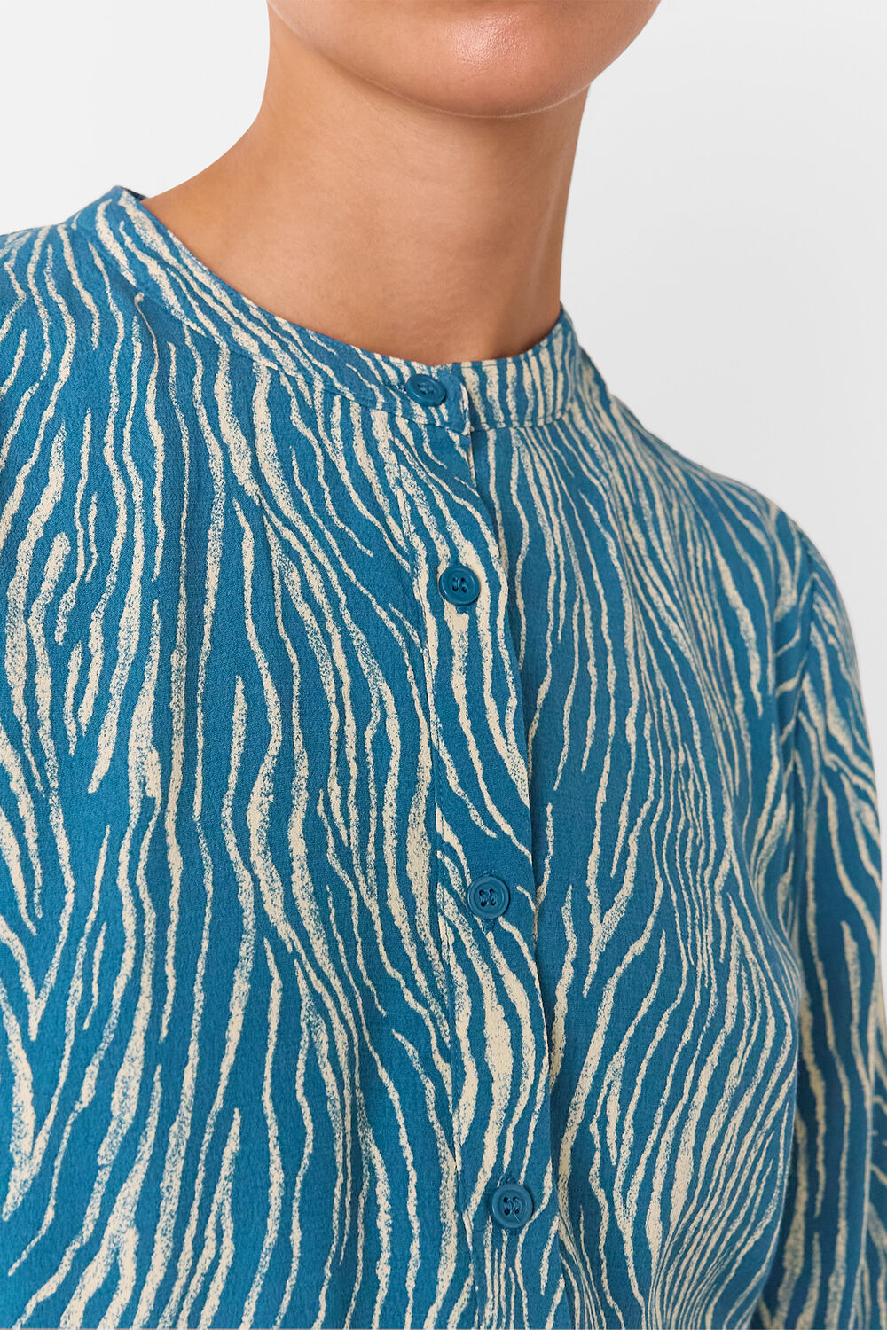 Blue Petite Zebra Flippy Mini Dress