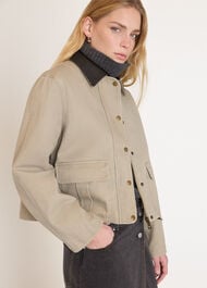 Casual Contrast Collar Jacket