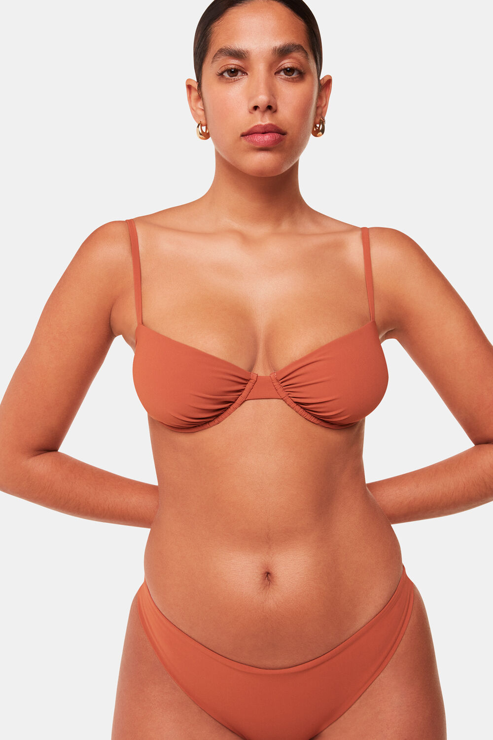 The Longing Ruched Underwired Bikini Top