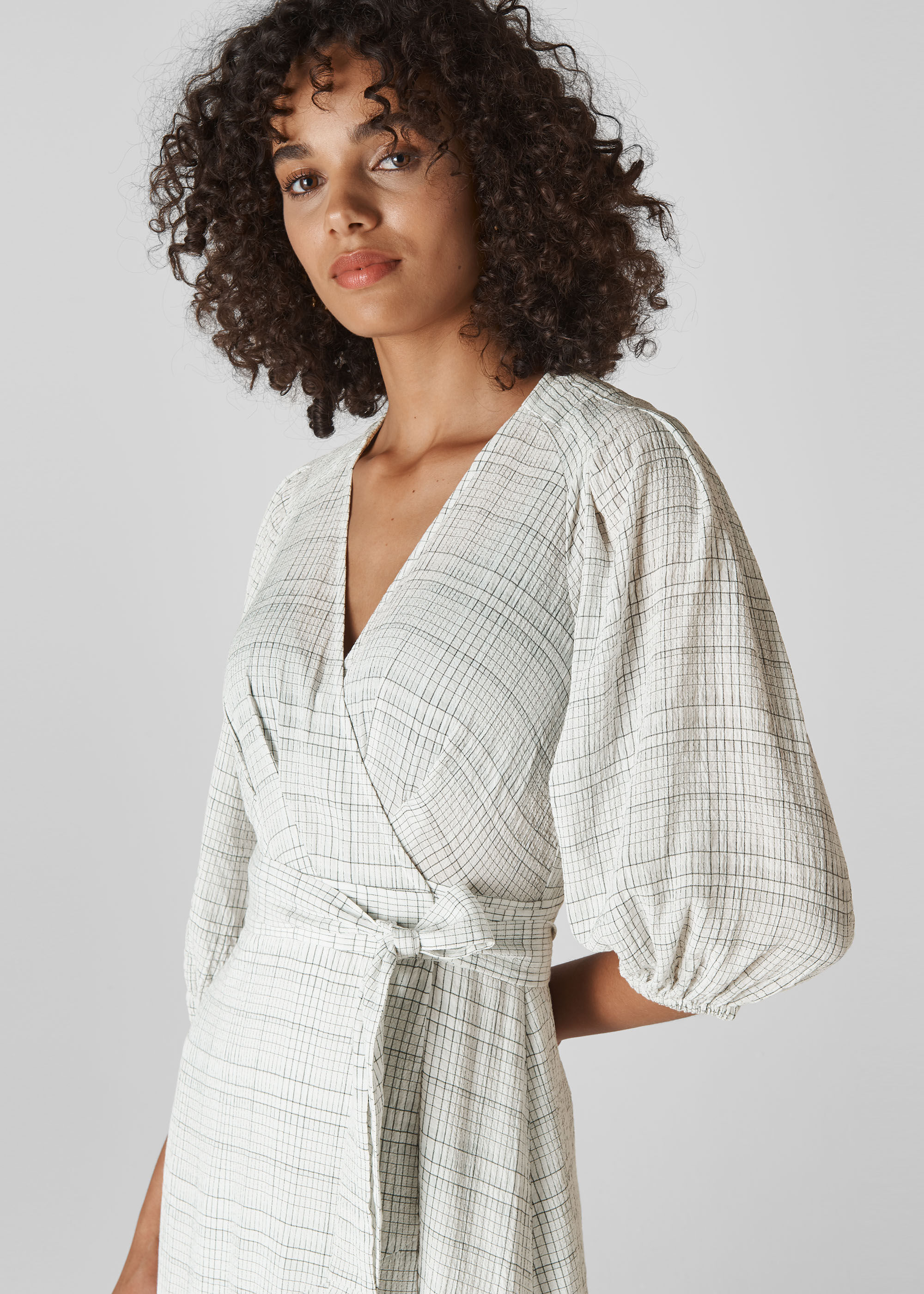 Catalina Check Wrap Dress