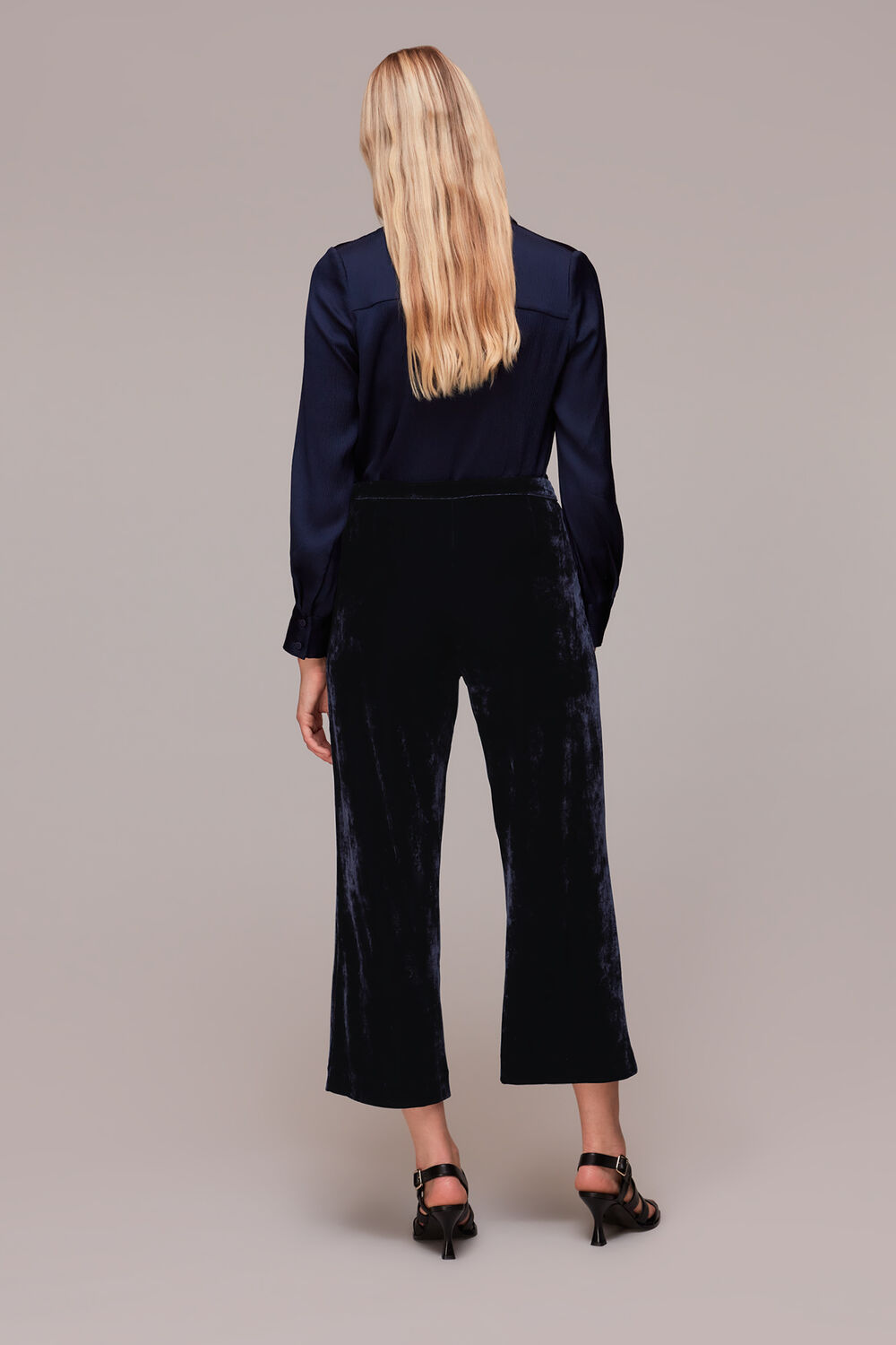 Velvet Wide Leg Crop Trouser
