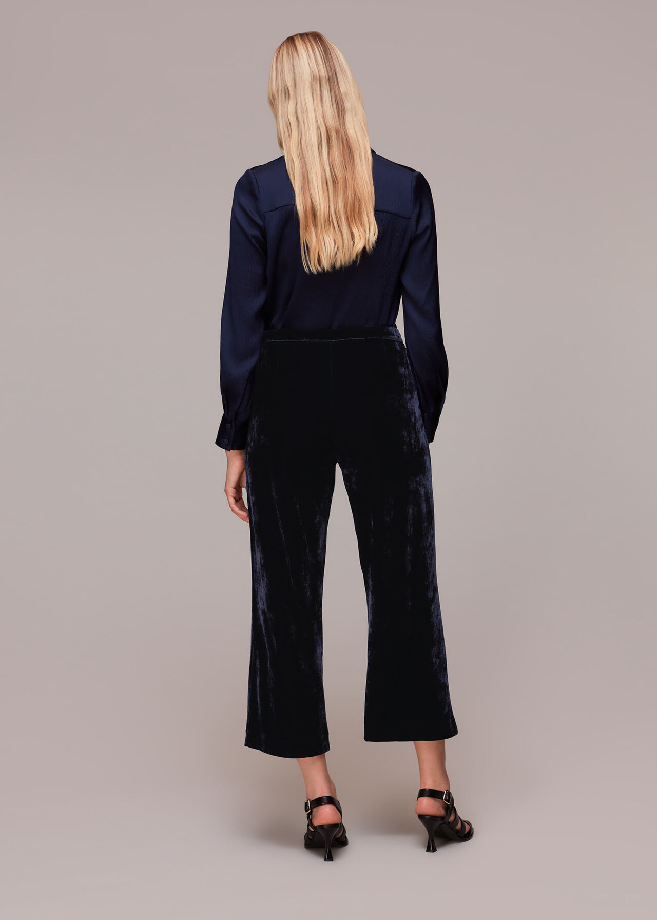 Velvet Wide Leg Crop Trouser