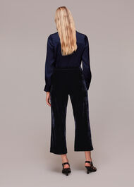 Velvet Wide Leg Crop Trouser