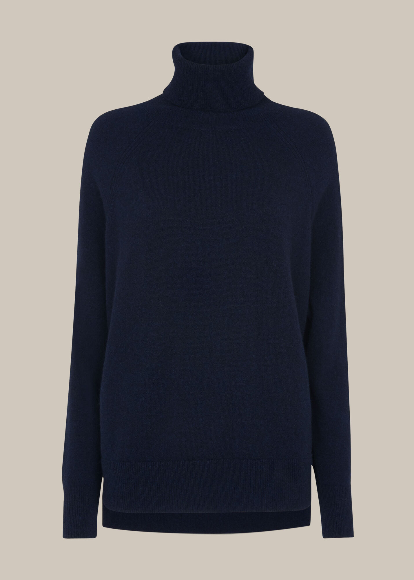 Navy Cashmere Roll Neck Knit | WHISTLES
