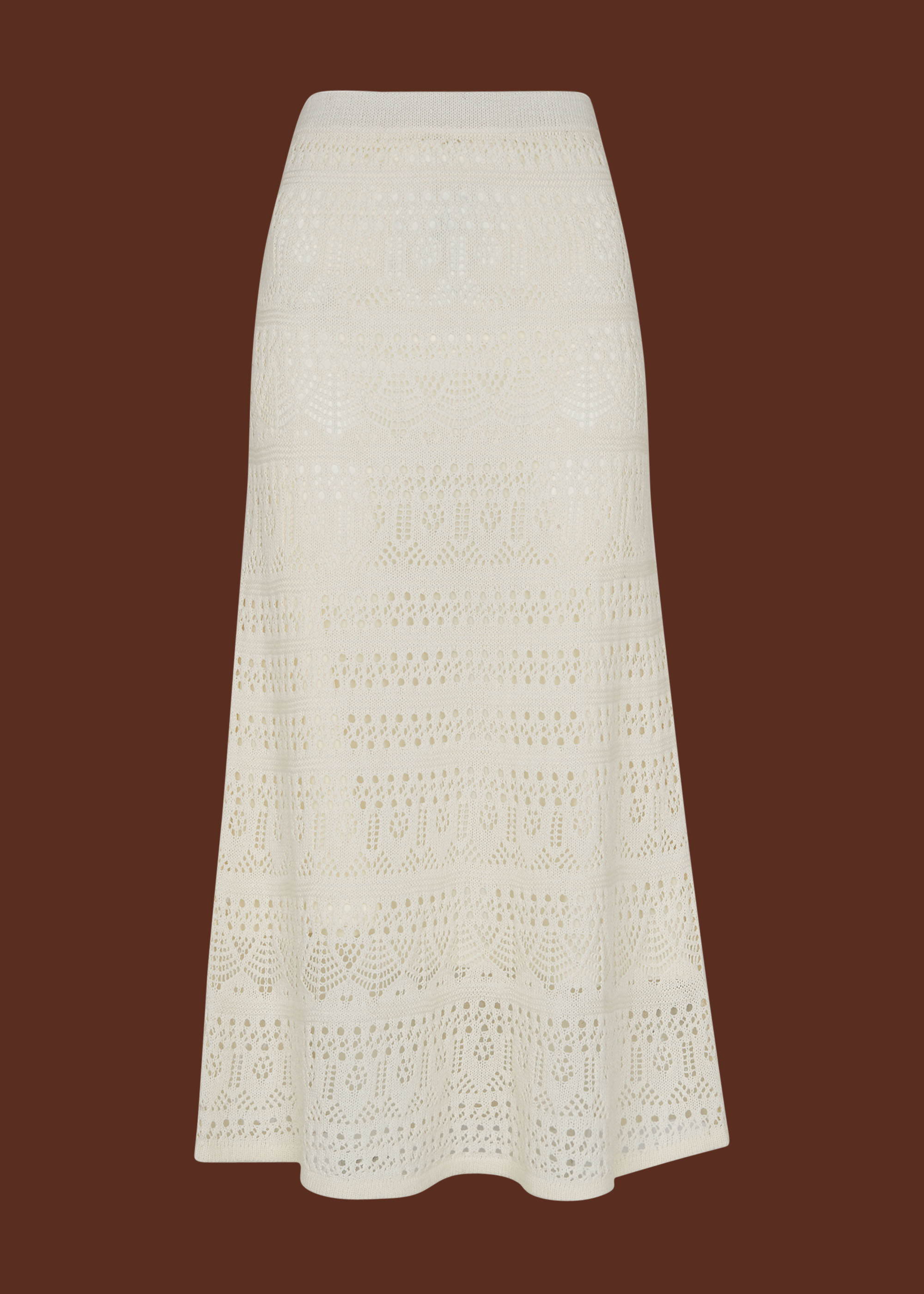 Midi white crochet skirt clearance