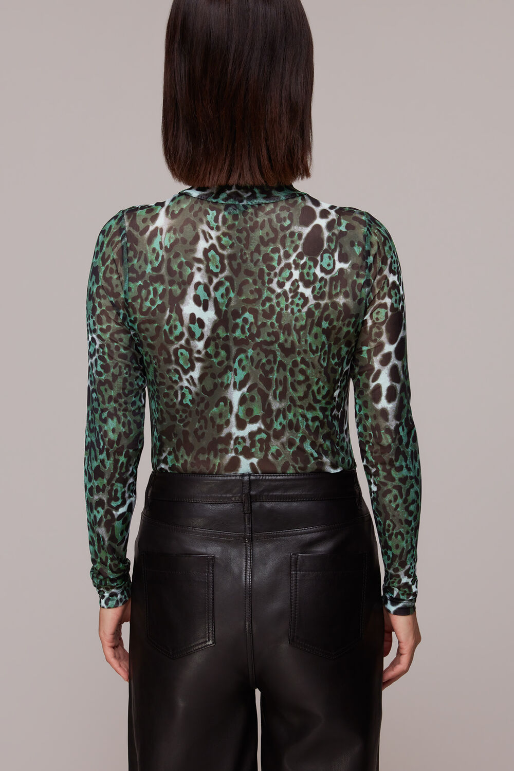 Green Night Cat Mesh Top