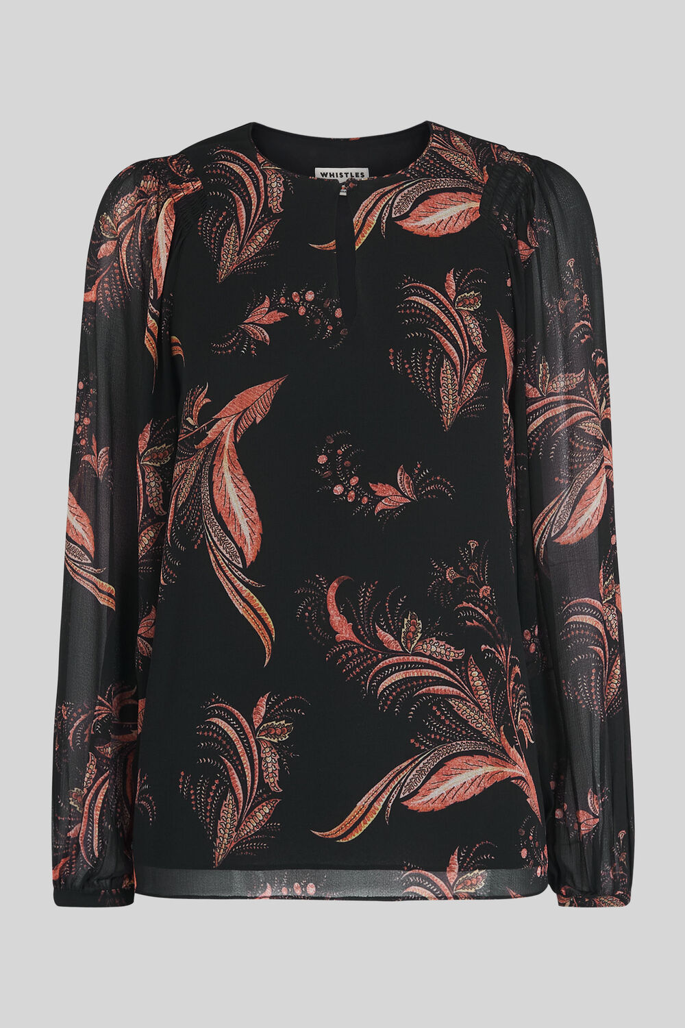Paisley Leaf Print Blouse Black/Multi