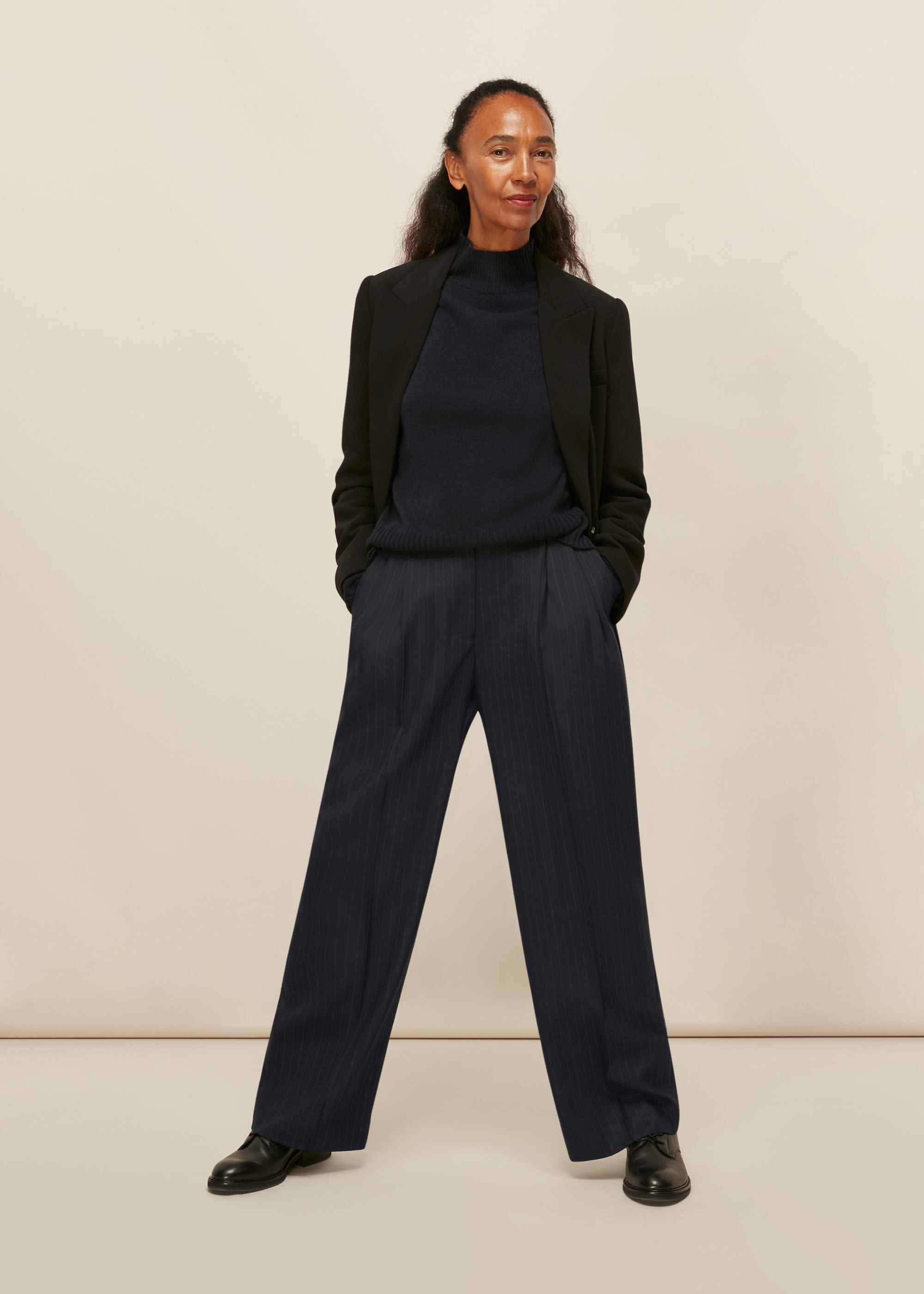 Pin discount stripe trousers