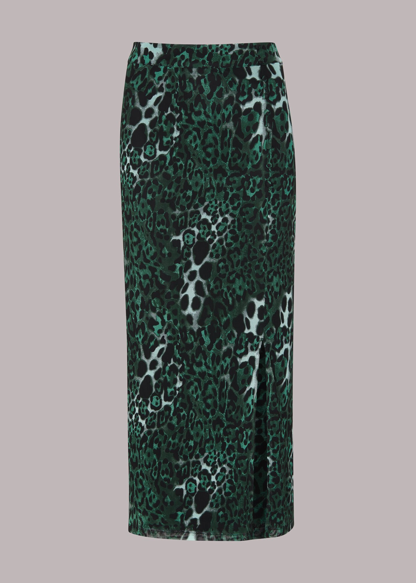 Green/Multi Night Cat Print Mesh Skirt | WHISTLES | Whistles