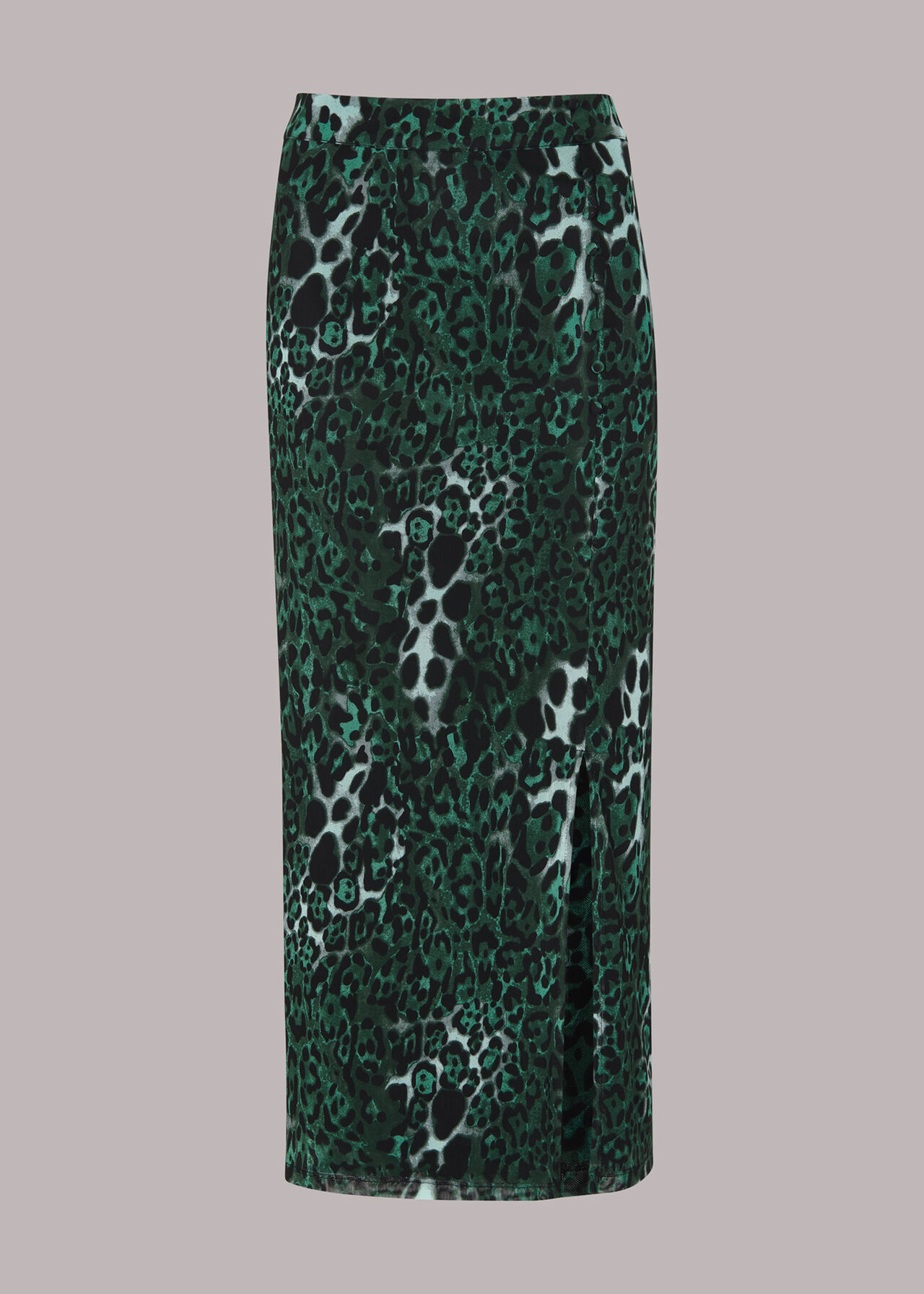 Night Cat Print Mesh Skirt