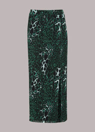 Night Cat Print Mesh Skirt
