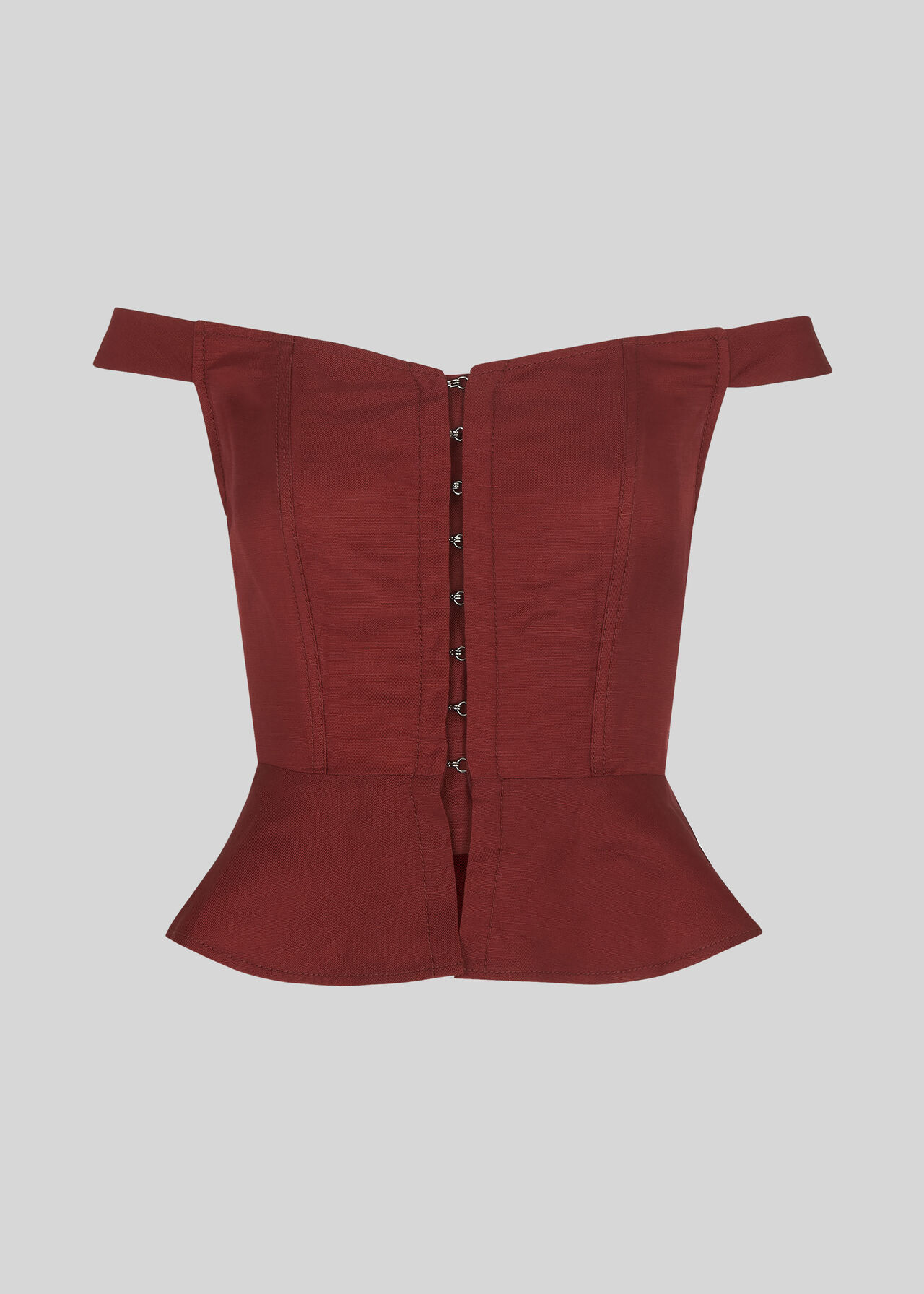 Sakari Corset Bardot Top Burgundy