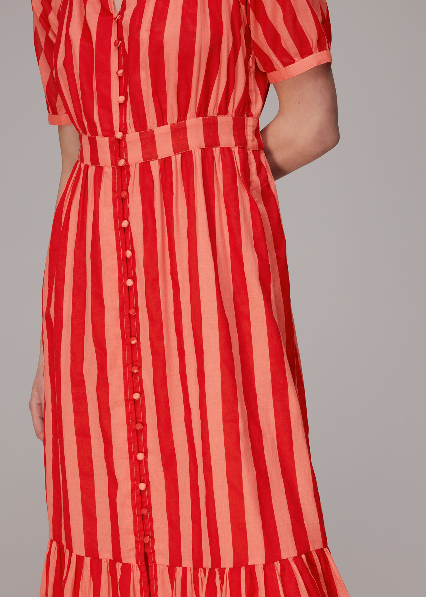 Red/Multi Tori Stripe Cotton Voile Dress WHISTLES