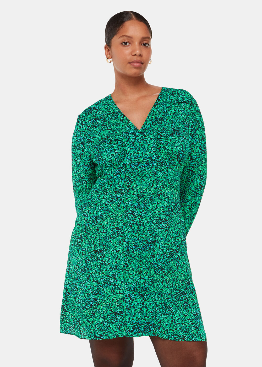 Whistles Dappled Floral Lori Dress Green/Multi Size 14