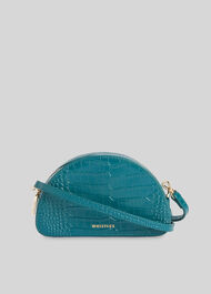 Jasmin Croc Half Moon Bag Teal