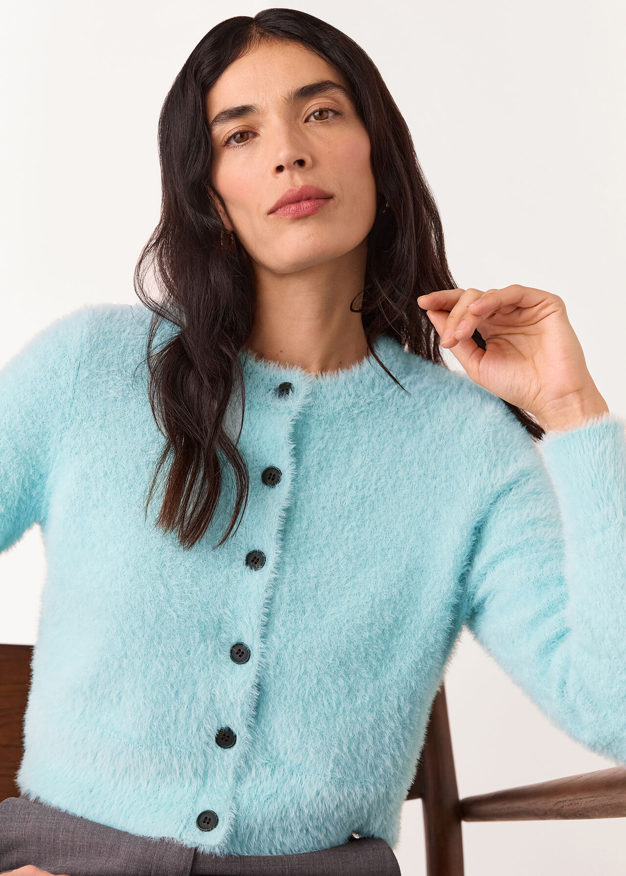 Isla Cropped Fluffy Cardigan