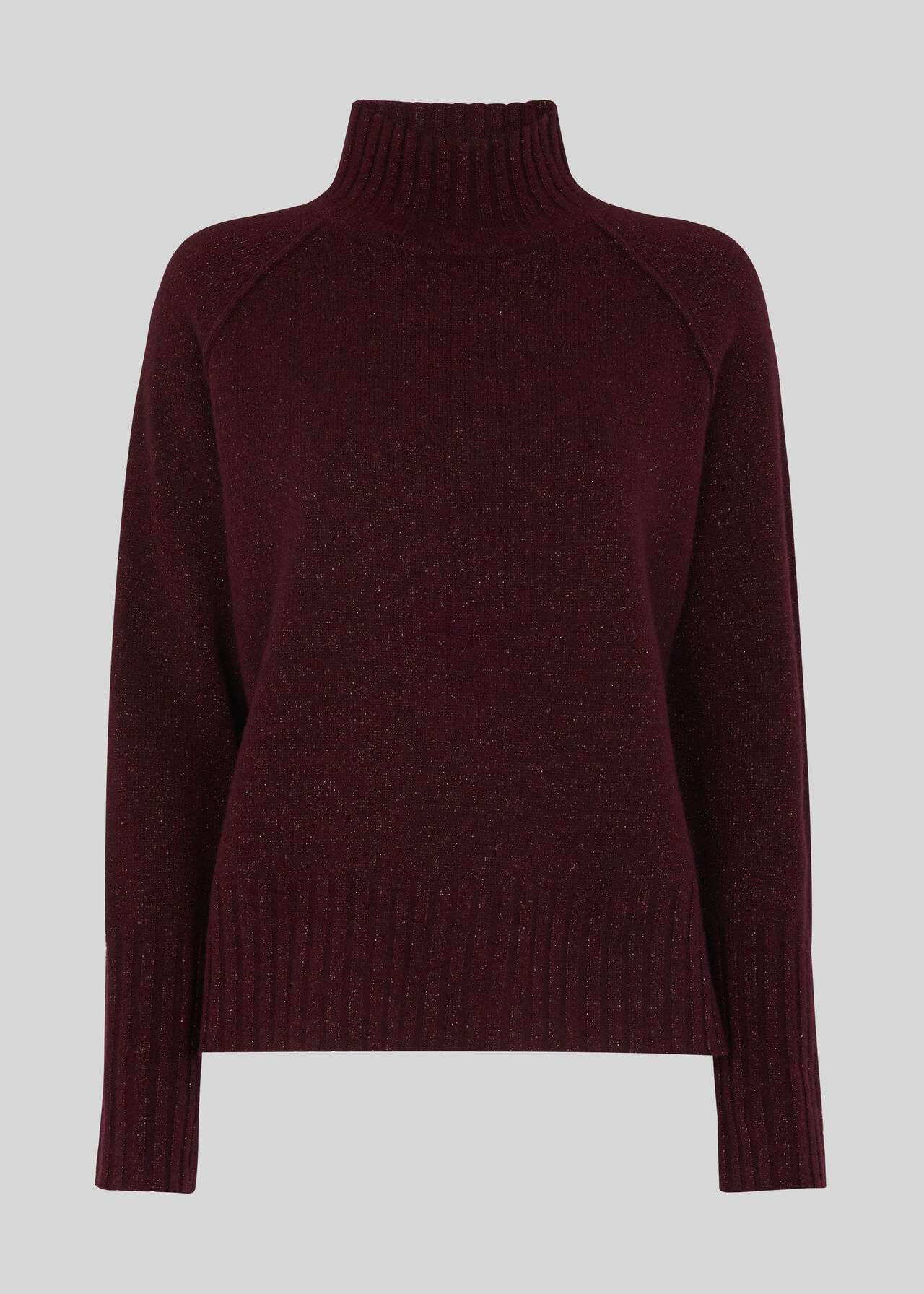 Sparkle Funnel Neck Wool Knit