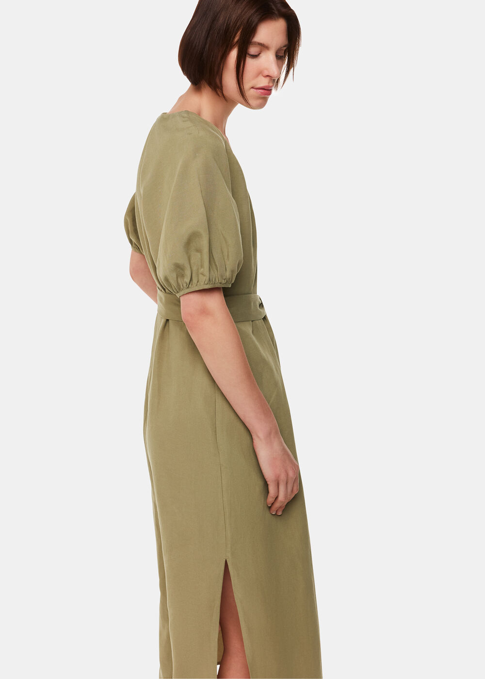 Ariella Linen Blend Midi Dress