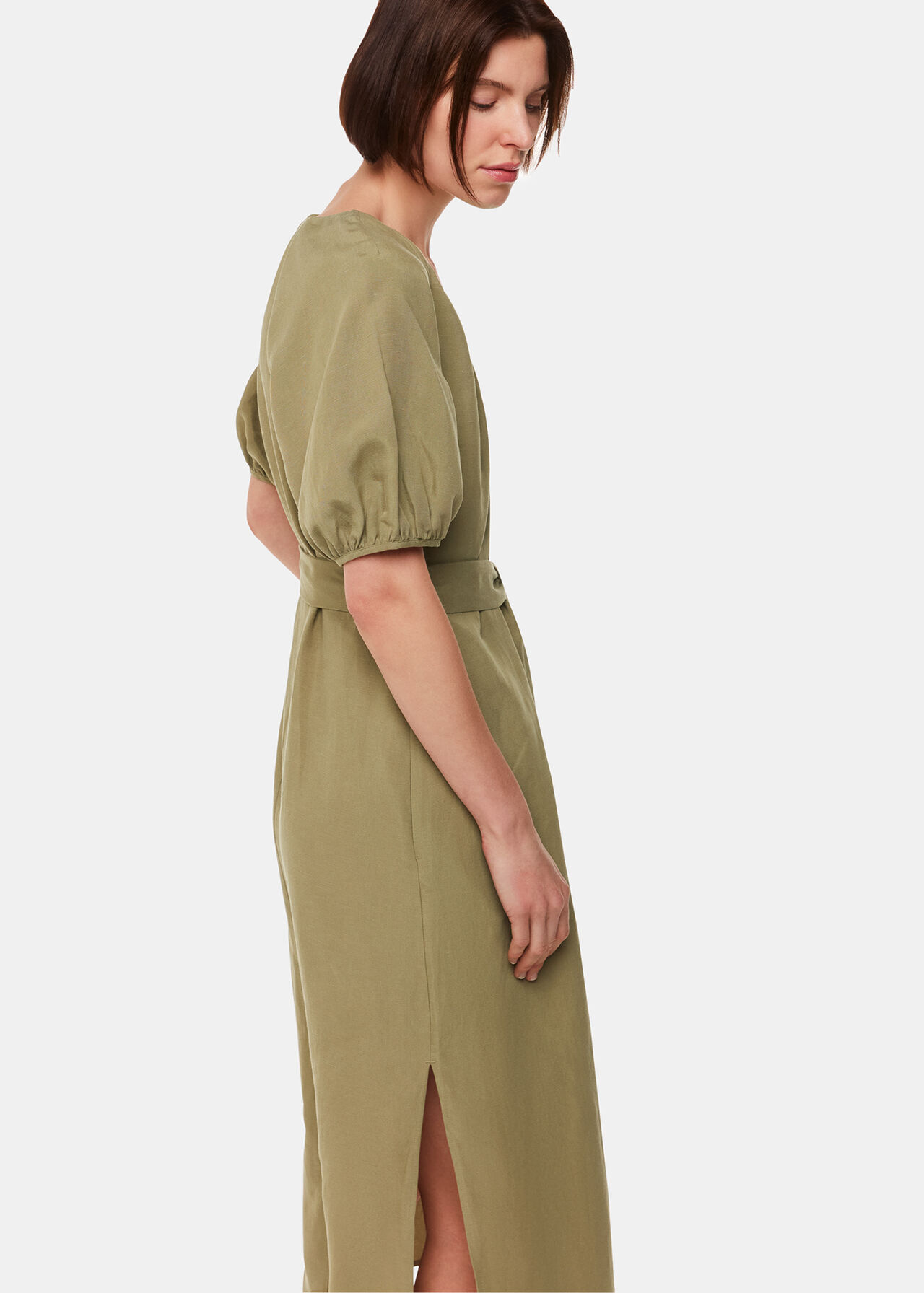 Ariella Linen Blend Midi Dress