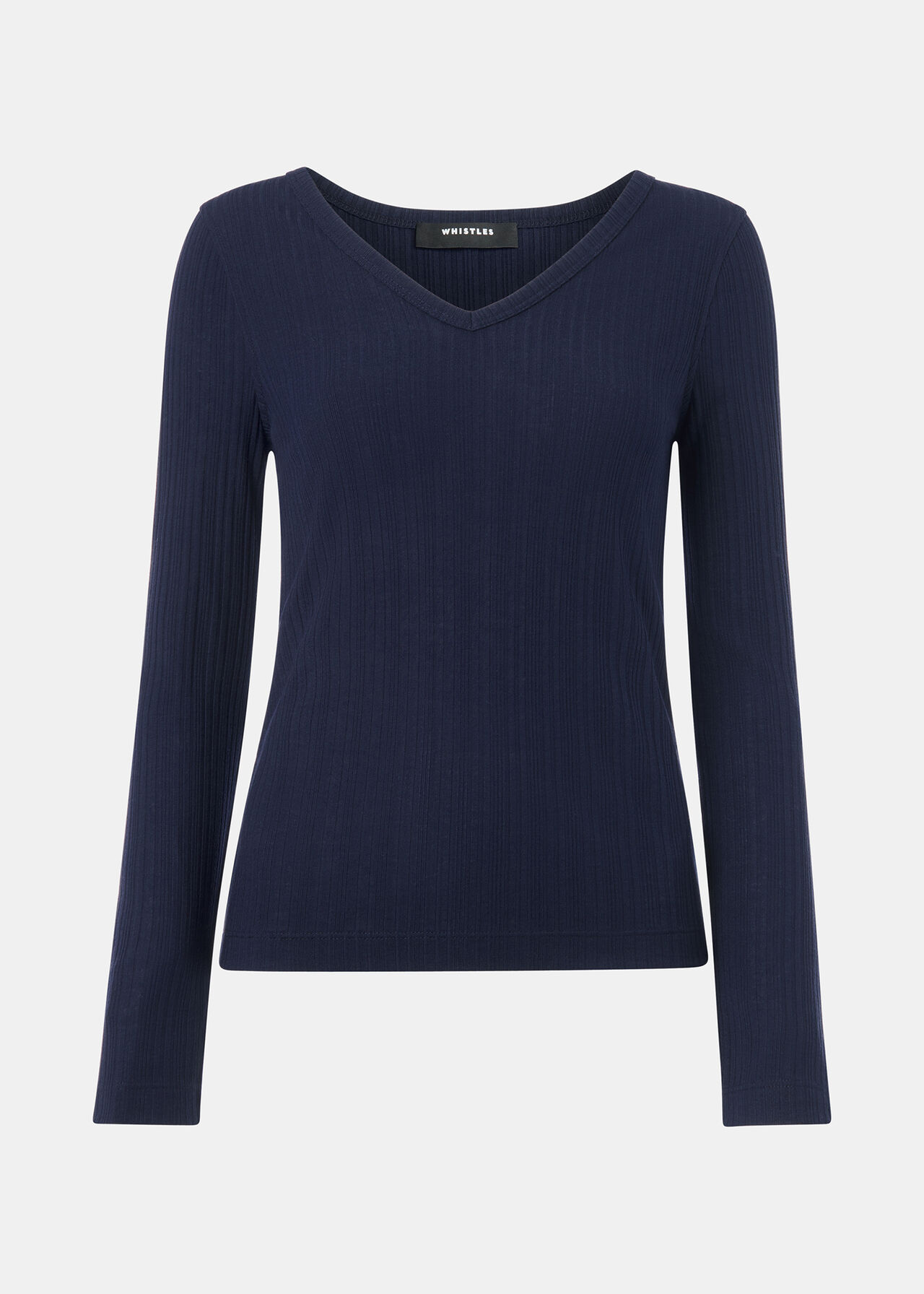 Diagonal Rib V Neck Top