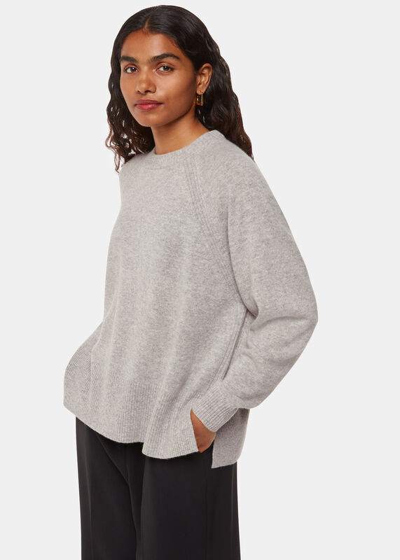 Grey Marl Petite Ultimate Cashmere Crew Neck