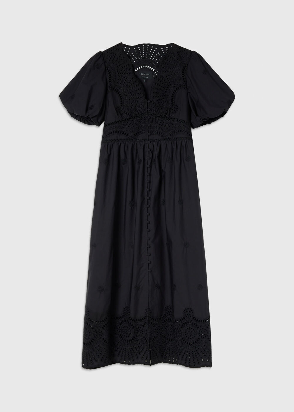 Cotton Broderie V Neck Dress