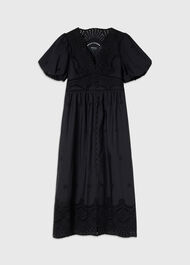 Cotton Broderie V Neck Dress